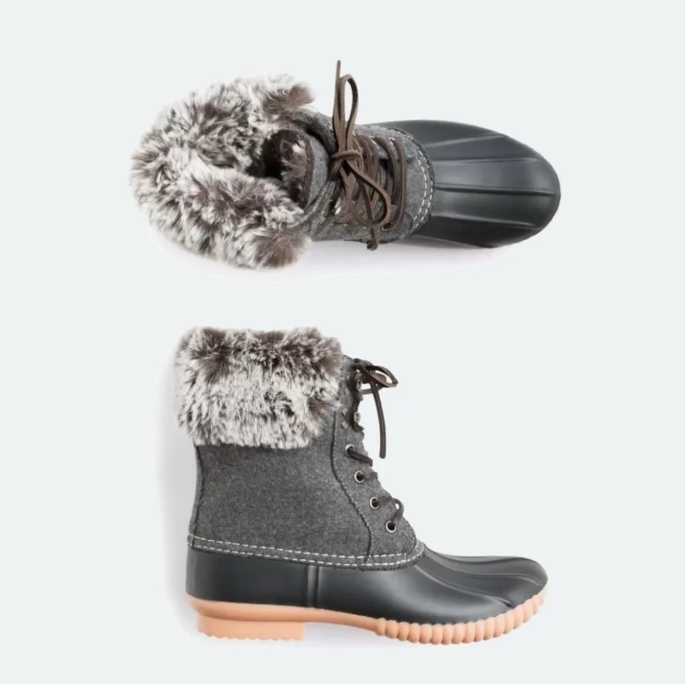 Report Footwear Ulisses Women's Gray Fur-Lined Boots Sz 6